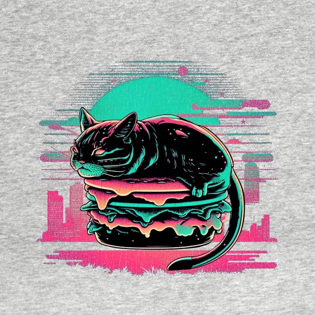 Retro Synthwave Catburger by DragonDream